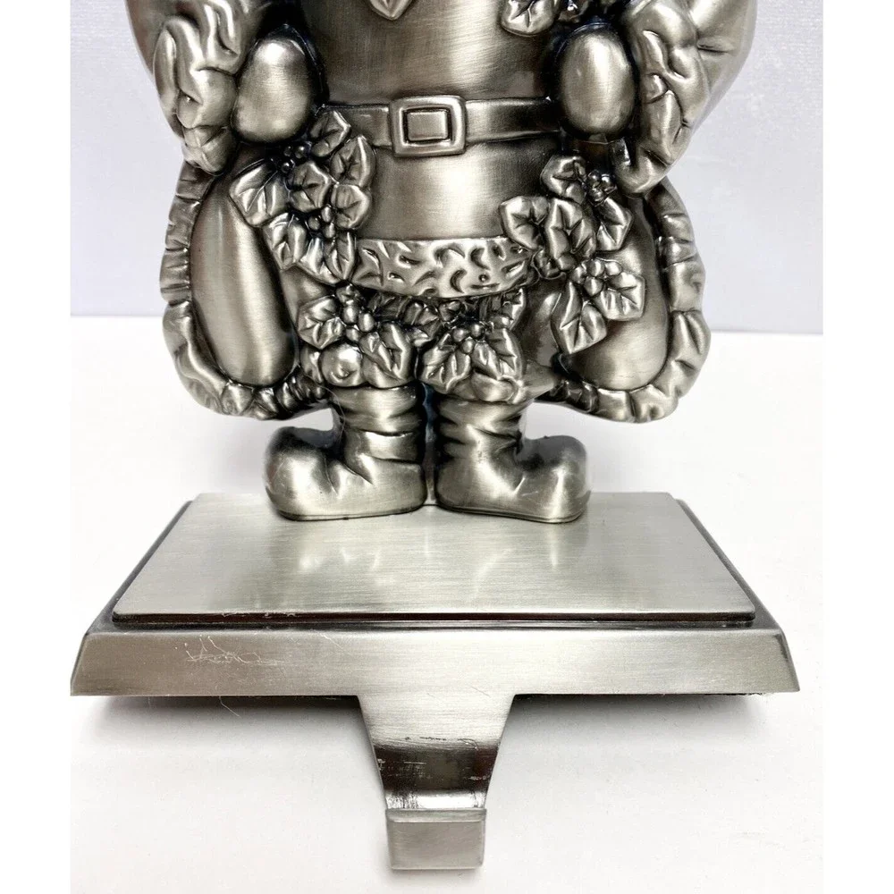 Santa Claus Stocking‎ holder Silver Metal Farmhouse Christmas - Picture 5 of 10